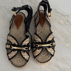 Zimmermann Black and Natural Woven Espadrille Sandals